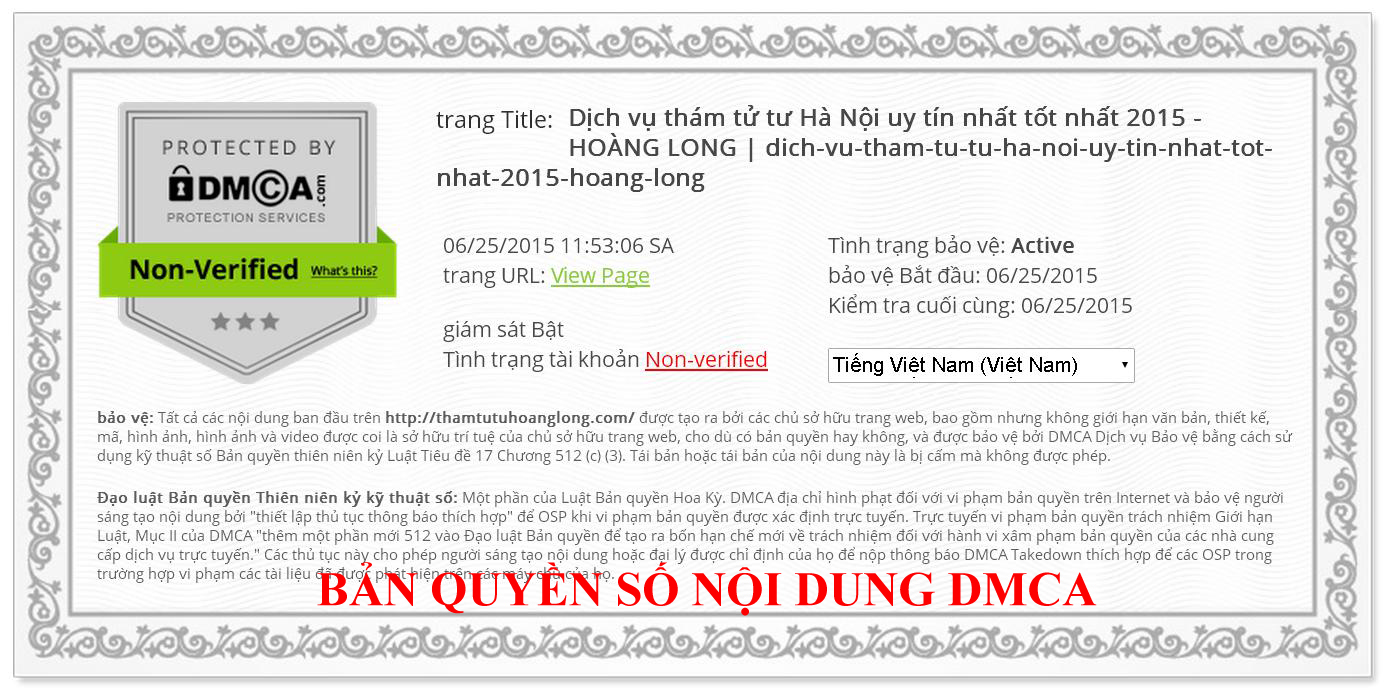 bản quyền số nọi dung dmca