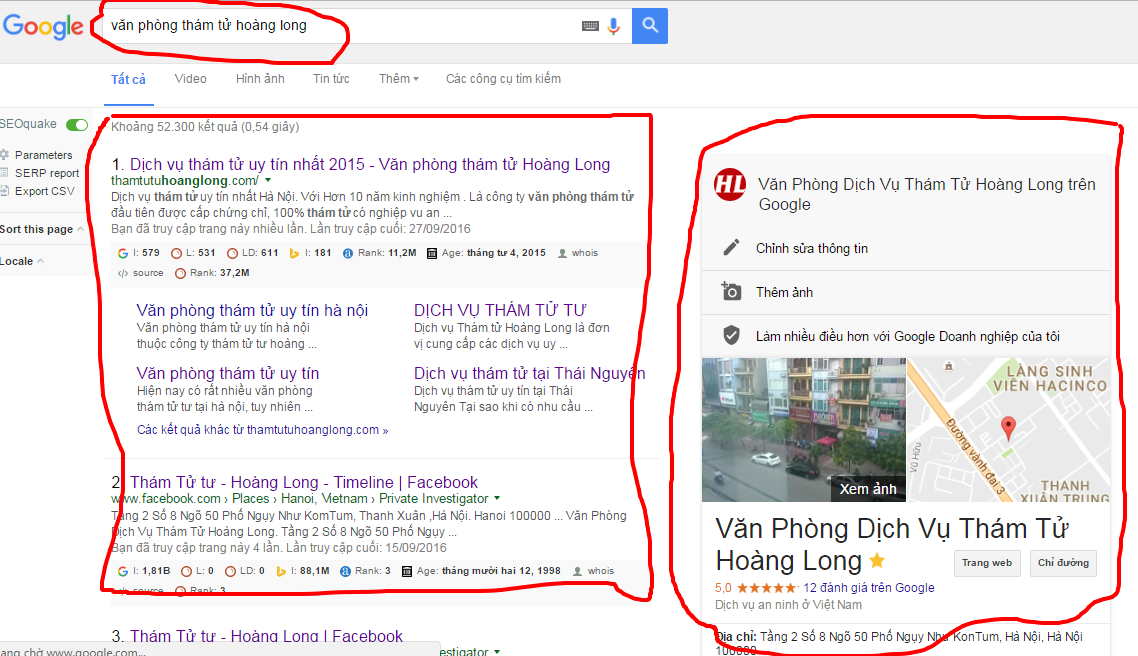 seo vị trí bản đồ google