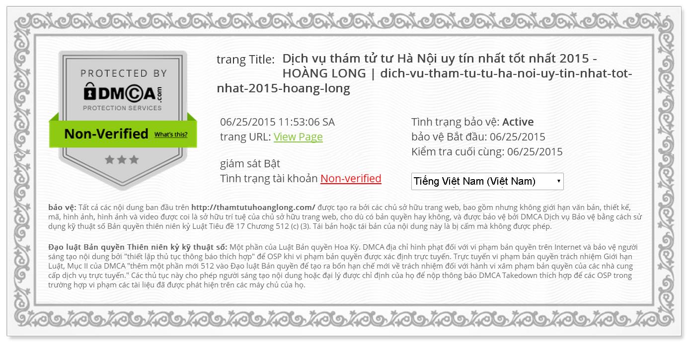 Chứng nhận Bản quyền Nội dung Số thamtutuhoanglong.com